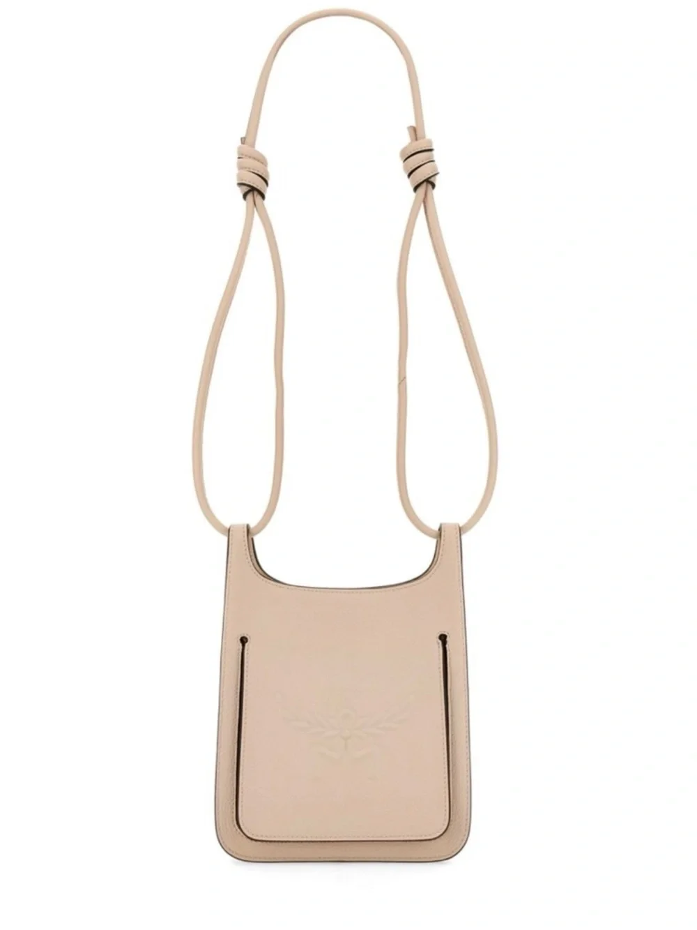 MCM Pale Pink Leather Mini Himmel Hobo Crossbody Bag